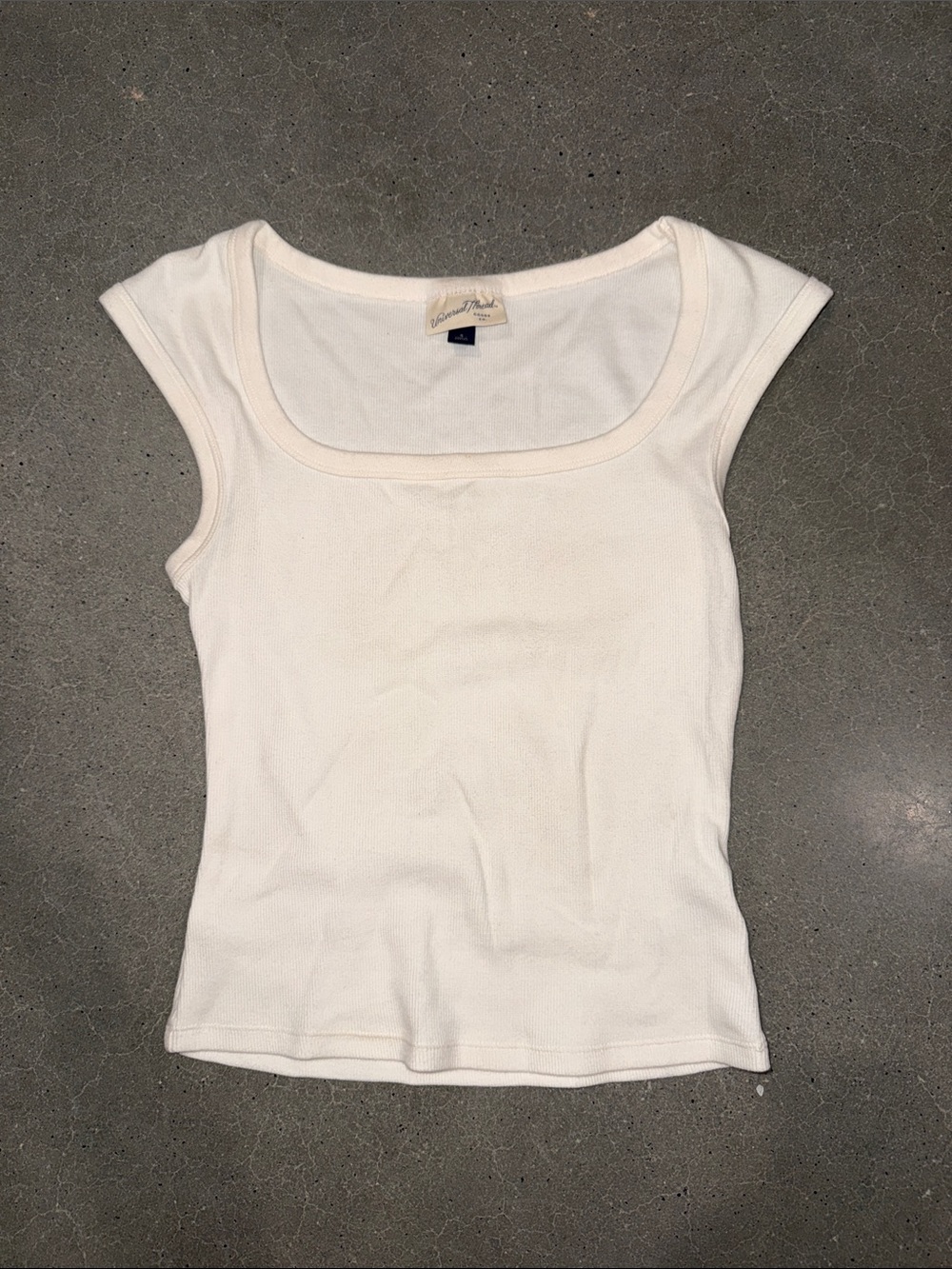 Universal Thread Cream Scoop Neck Top